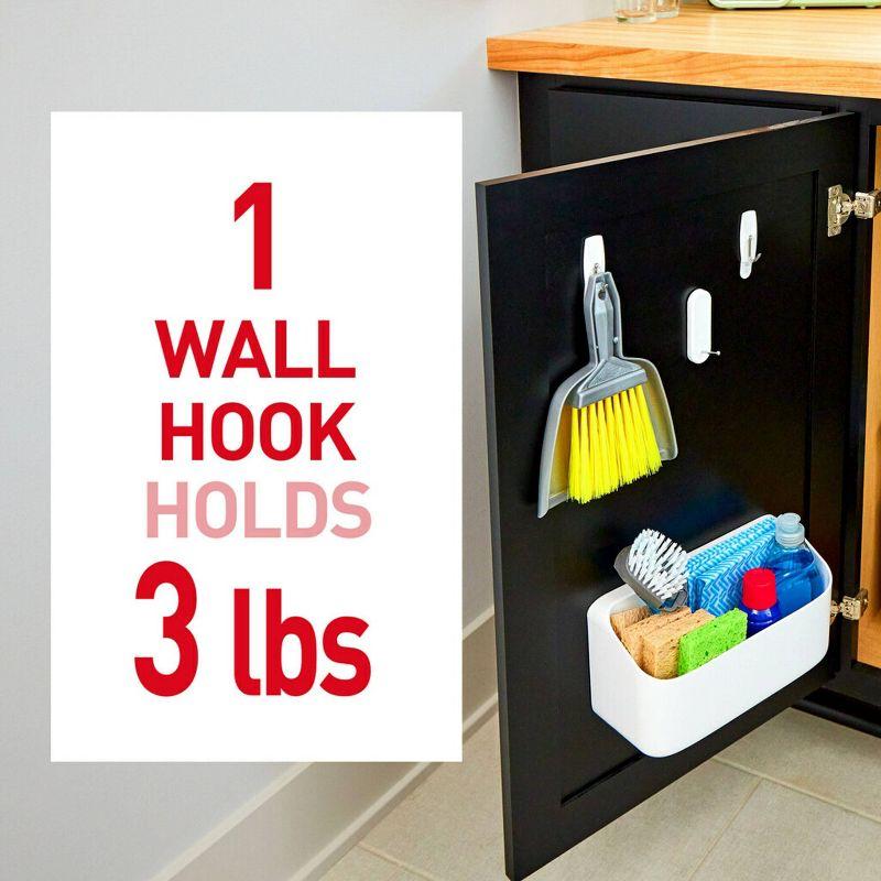 Command Medium Sized Wire Decorative Hooks White: Adhesive Wall Hooks, 3 lb Capacity, 7 Pack