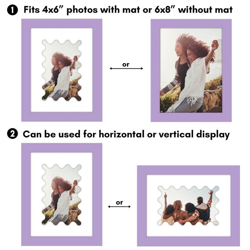 Americanflat Picture Frame With Wavy Mat - Ideal For Any Room, Living Rooms, Dorm Room