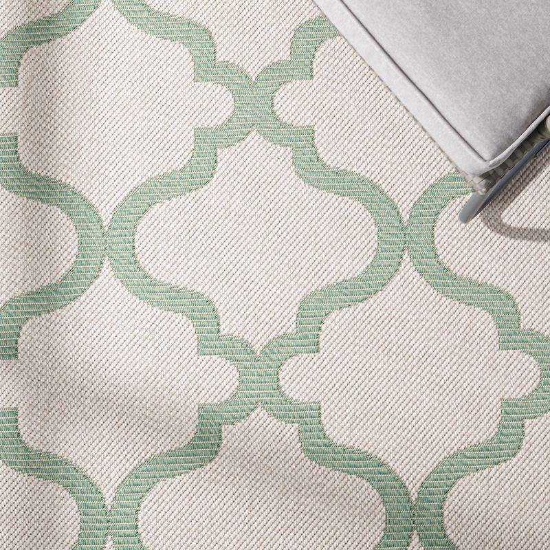 Bermuda BMU810 Power Loomed Indoor/Outdoor Machine Washable Area Rug - Beige/Green - 5'3"x7'6" - Safavieh