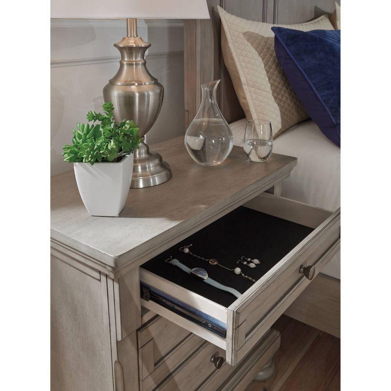 Lettner Light Gray Traditional 2-Drawer Nightstand with Silver-Tone Hardware