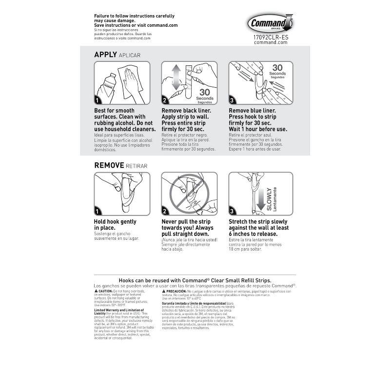 Command Small Sized Decorative Hooks Value Clear: Adhesive Plastic Hooks, 6 Pack, 1 lb Capacity, Small Command Strips