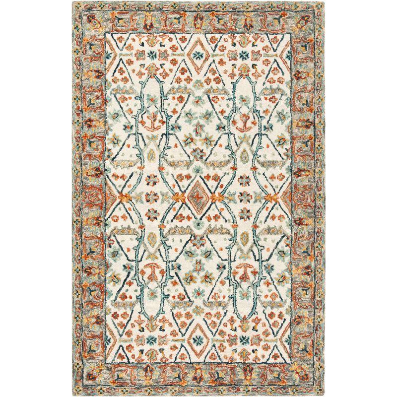 Aspen APN308 Hand Tufted Indoor Accent Rug - Ivory/Blue - 4'x6' - Safavieh