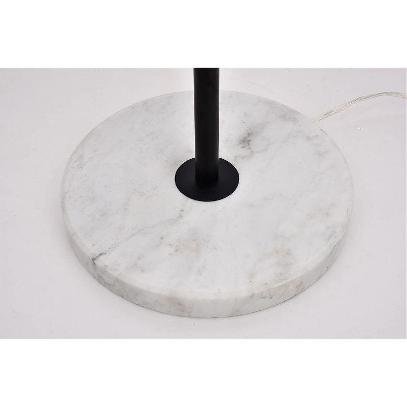 Eclipse Black and Frosted White 3-Light Floor Lamp