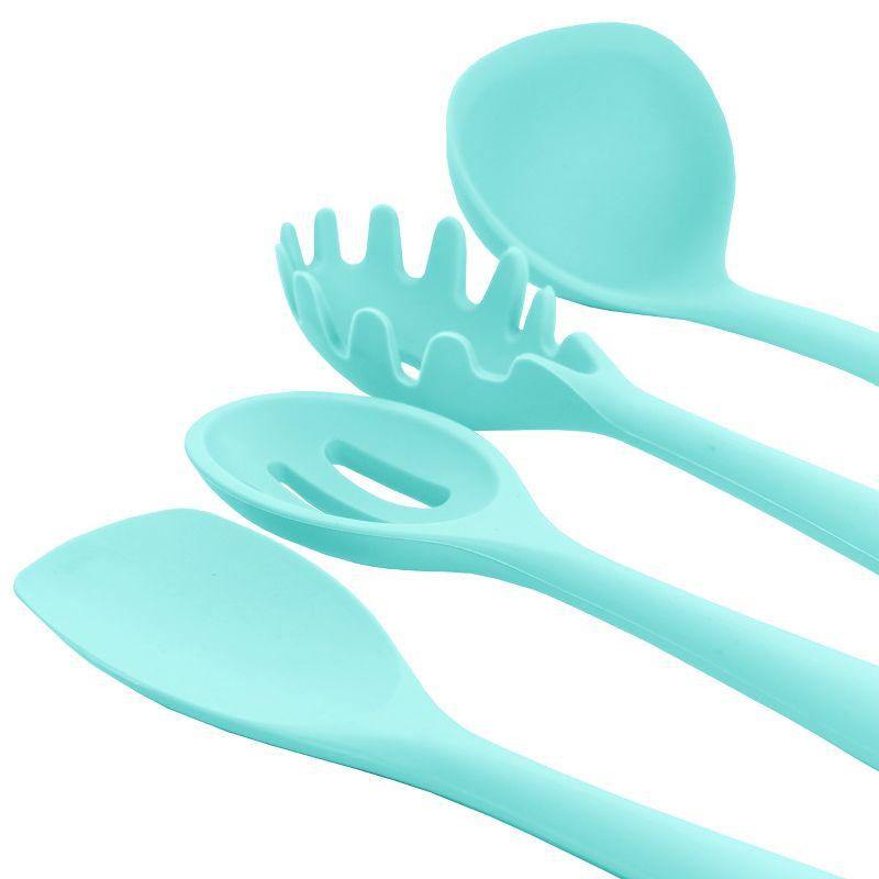 MegaChef Light Teal Silicone Cooking Utensils, Set of 12