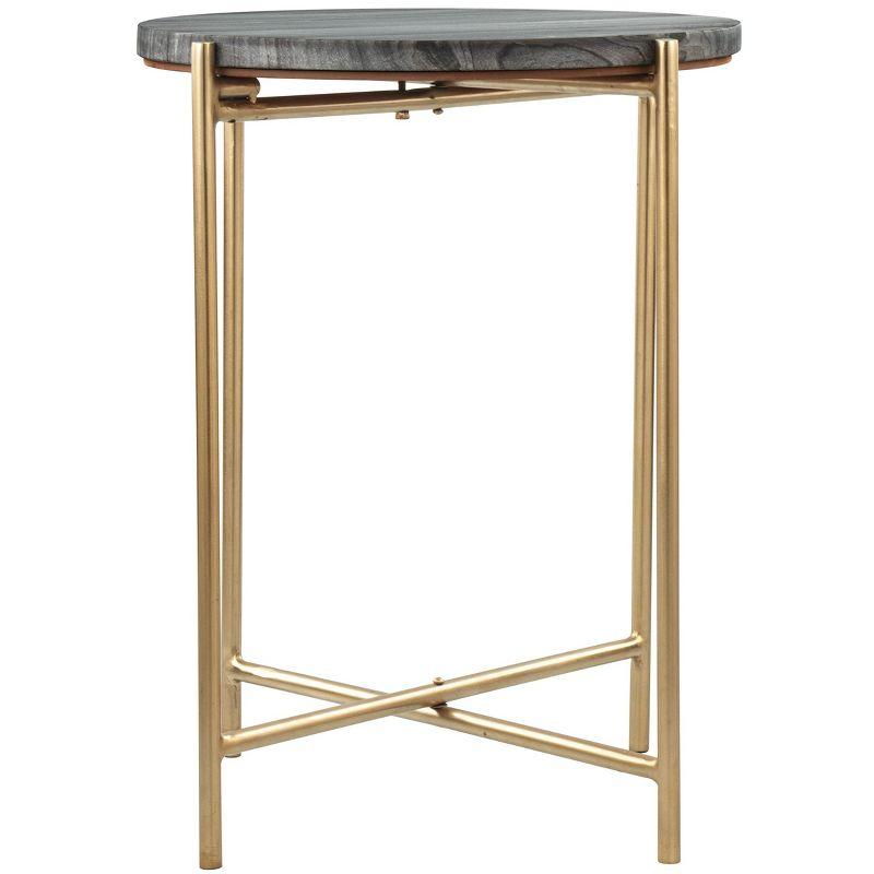Zuo David Side Table Gray & Gold