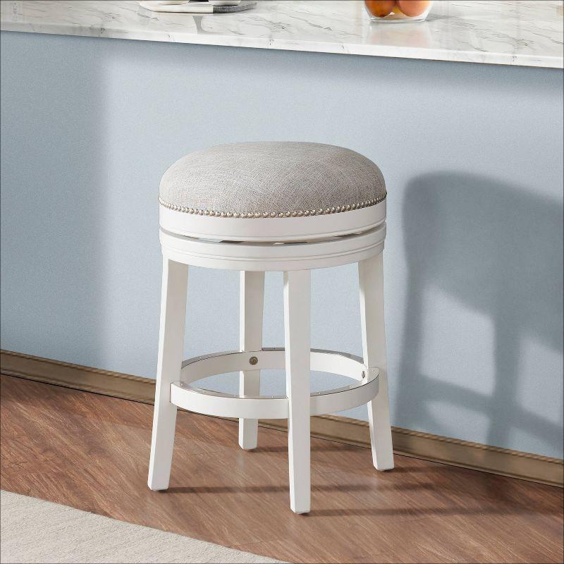 Clara Solid Rubber Wood Swivel Counter And Bar Stool