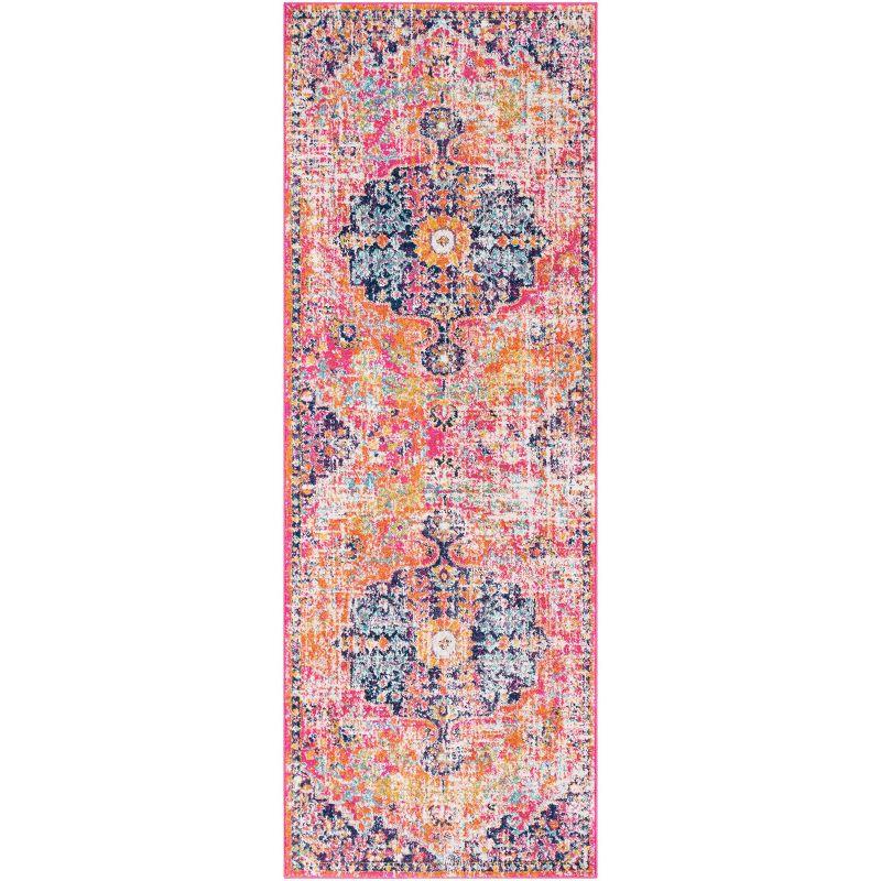 Bohemian Multi-Color Floral Motif Runner Rug