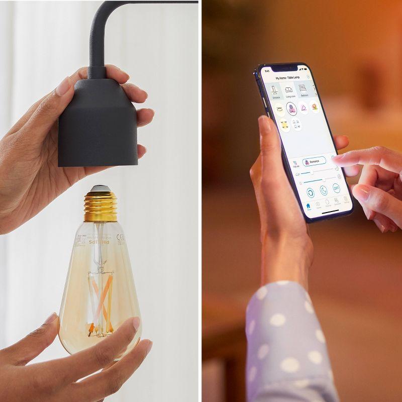 Philips Smart 60W Clear Tunable White Filament ST19 1P: LED Light Bulb, 500 Lumens, Dimmable, App Controlled, E26 Base