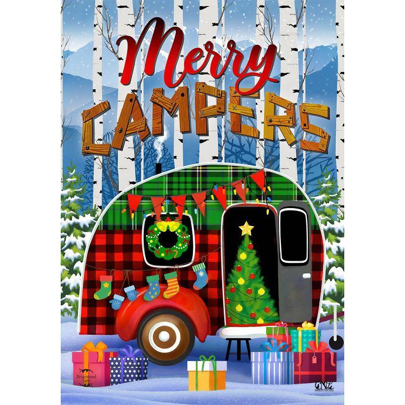 Merry Campers Christmas Garden Flag Primitive 18" x 12.5" Briarwood Lane