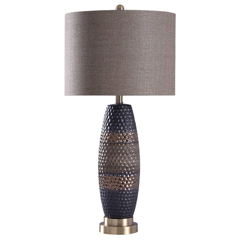 Laughlin Table Lamp Black/Brown/Silver - StyleCraft: Ceramic & Steel, No Assembly, UL Listed