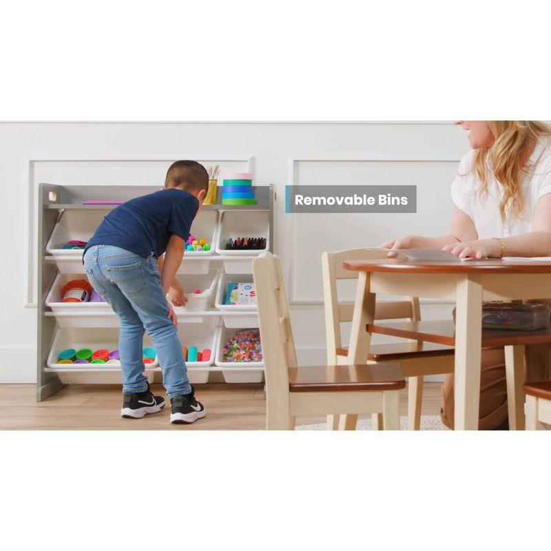 ECR4Kids ECR4Kids 3-Tier Organizer with Shelf and 9 Bins, Toy Storage