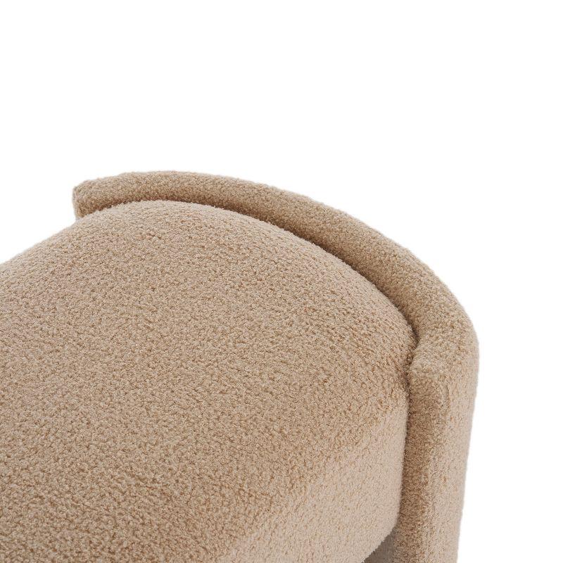 Christopher Knight Home Eugene Modern Boulce Upholstered Ottoman, Light Camel
