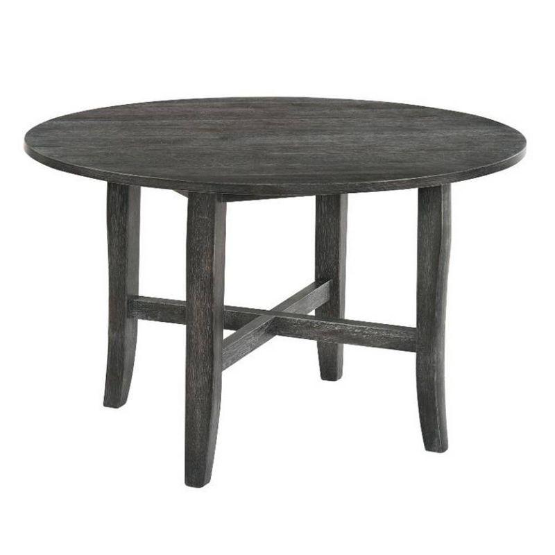 Gray Round Reclaimed Wood Farmhouse Dining Table