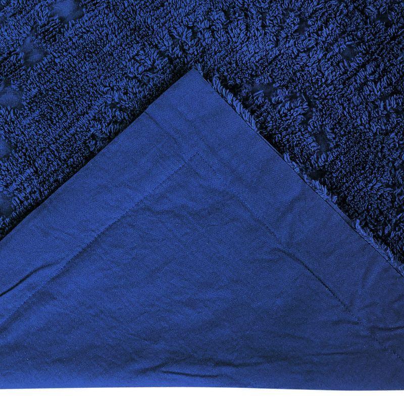 King Rio Collection 100% Cotton Tufted Unique Luxurious Floral Design Pillow Sham Navy - Better Trends