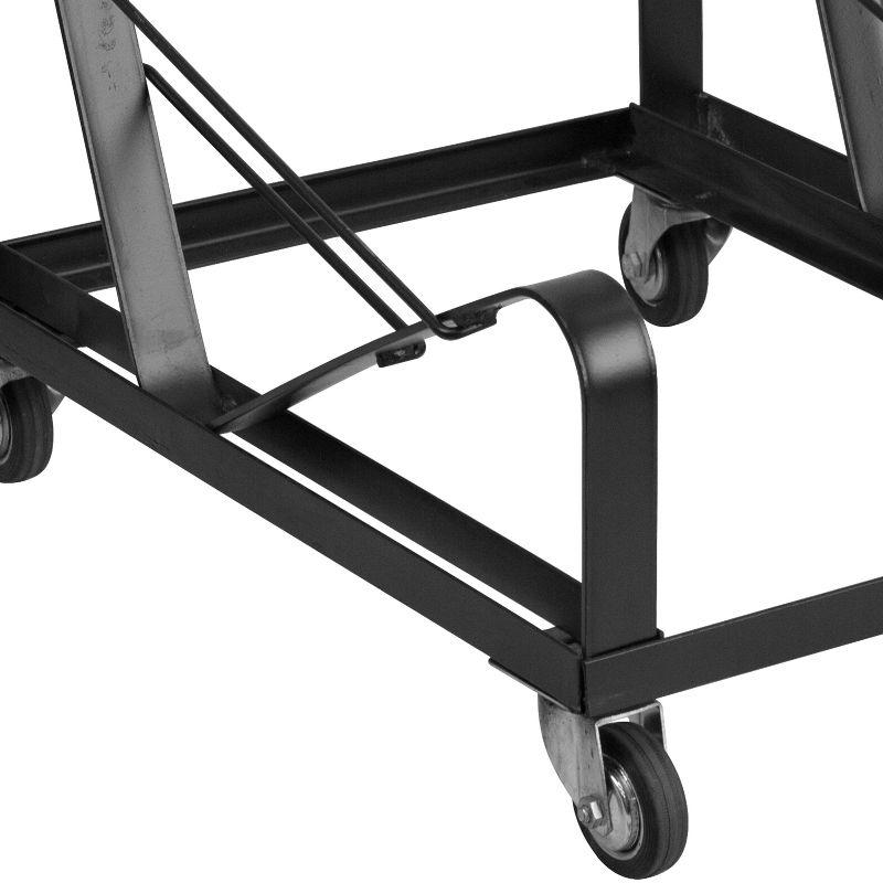 Black Steel Folding Flat Dolly for Stacking Chairs