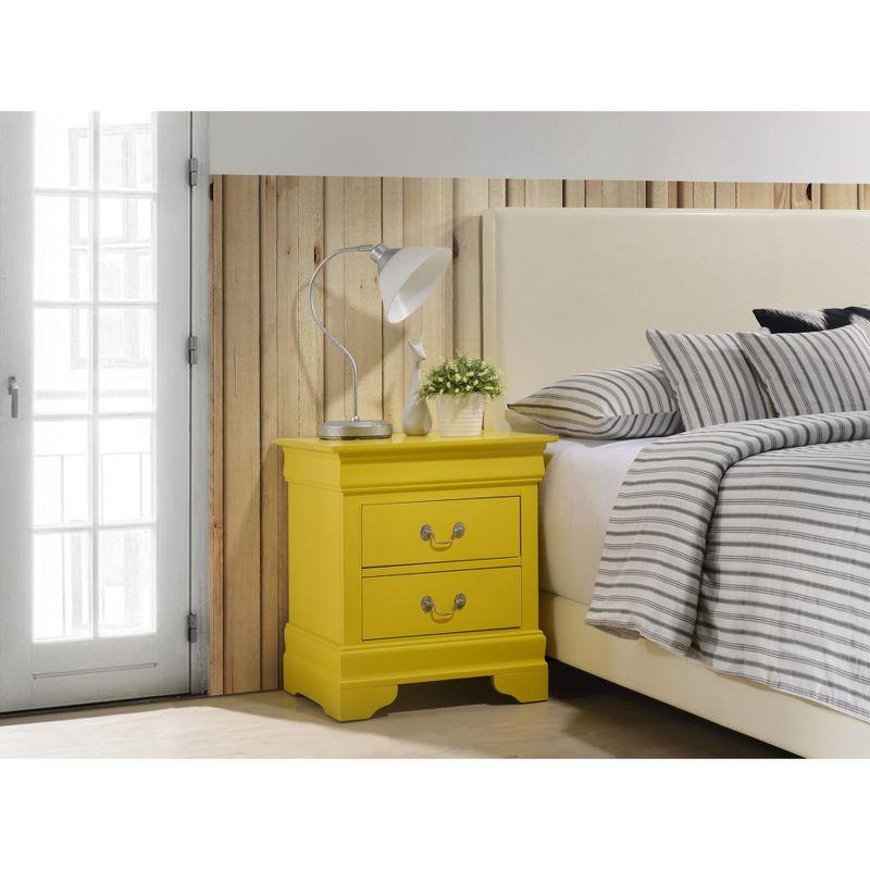 Louis Philippe Yellow 2-Drawer Solid and Manufactured Wood Nightstand