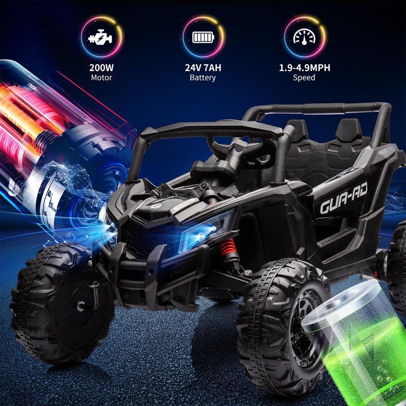 Ride on UTV Car, 24V Battery Powerd Electric Off-Road UTV Car, Remote Control, Music, LED Lights, Ride on Car for Boys Girls