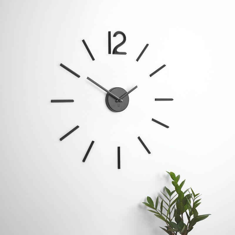 Blink Wall Clock Black - Umbra: Modern Aluminum Analog Display, Indoor Decorative Timepiece