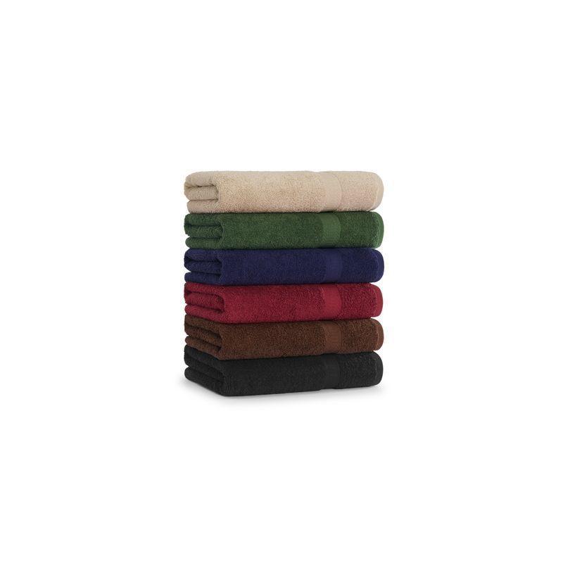 Arkwright True Color Bath Towels - (Pack of 6) Lightweight Absorbent Bathroom Towel, Quick Dry Linen, 25 x 52 in, Burgundy