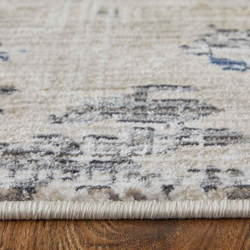 Sonora Modern Abstract Ivory/Blue/Red Area Rug