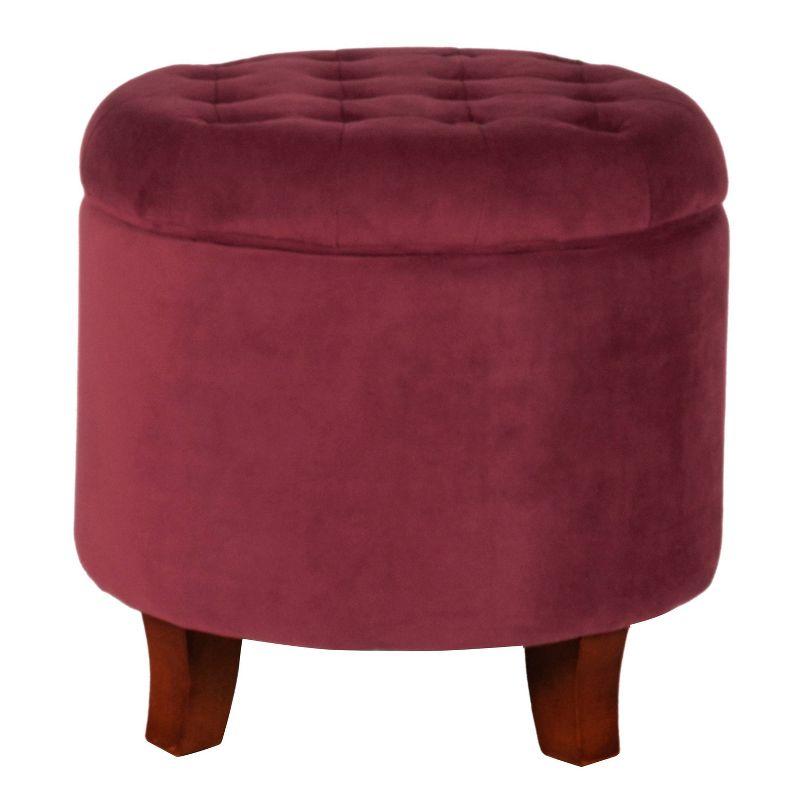 Large Round Button Tufted Storage Ottoman - HomePop