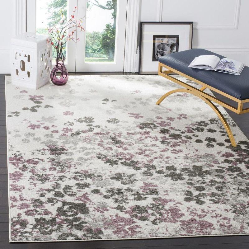 Adirondack ADR115 Machine Made Indoor Area Rug - Ivory/Purple - 6'x9' - Safavieh