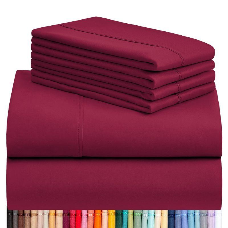 LuxClub 3 PC Burgundy King Silky Soft Cooling Deep Pocket Performance Sheet Set