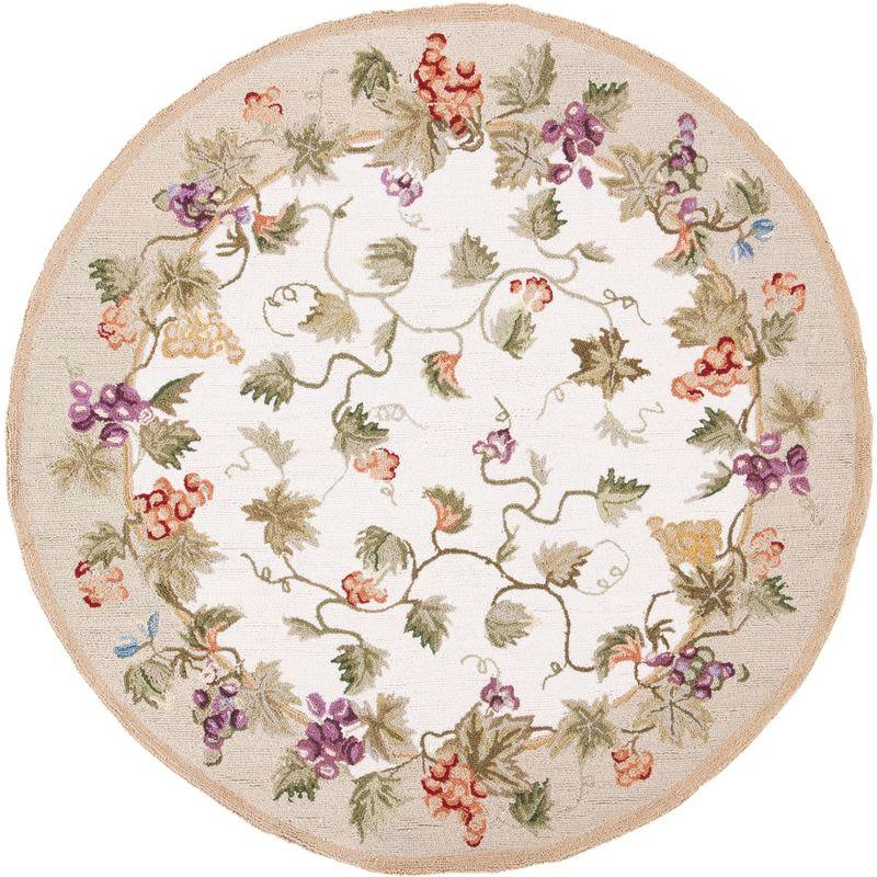 Chelsea HK116 Handmade Area Rug - 8' Round - Ivory - Safavieh