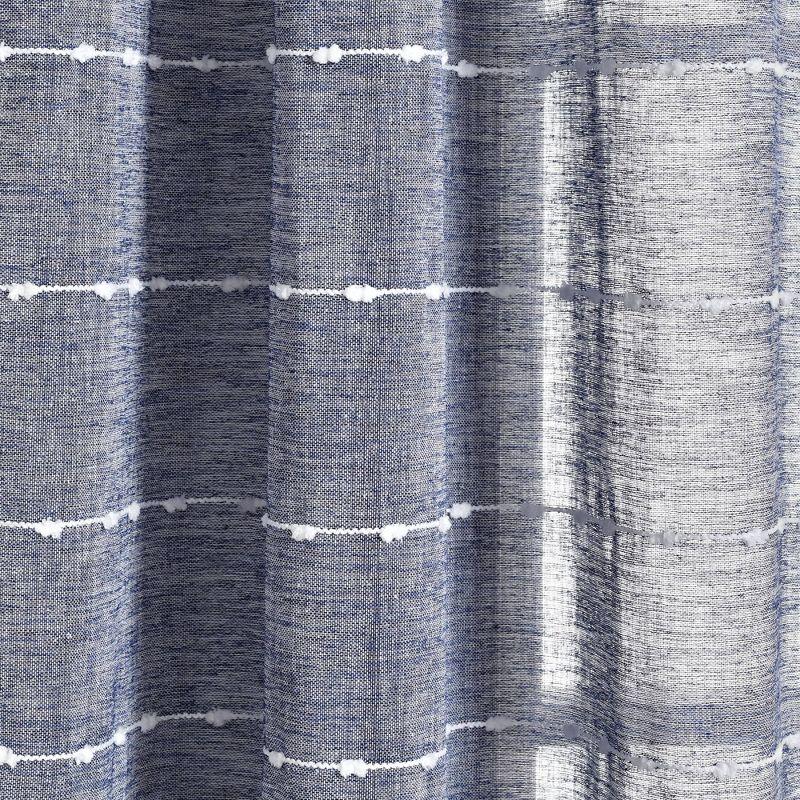 Lush Decor Farmhouse Textured Sheer Polyester Sheer Curtain Pair (Set of 2)