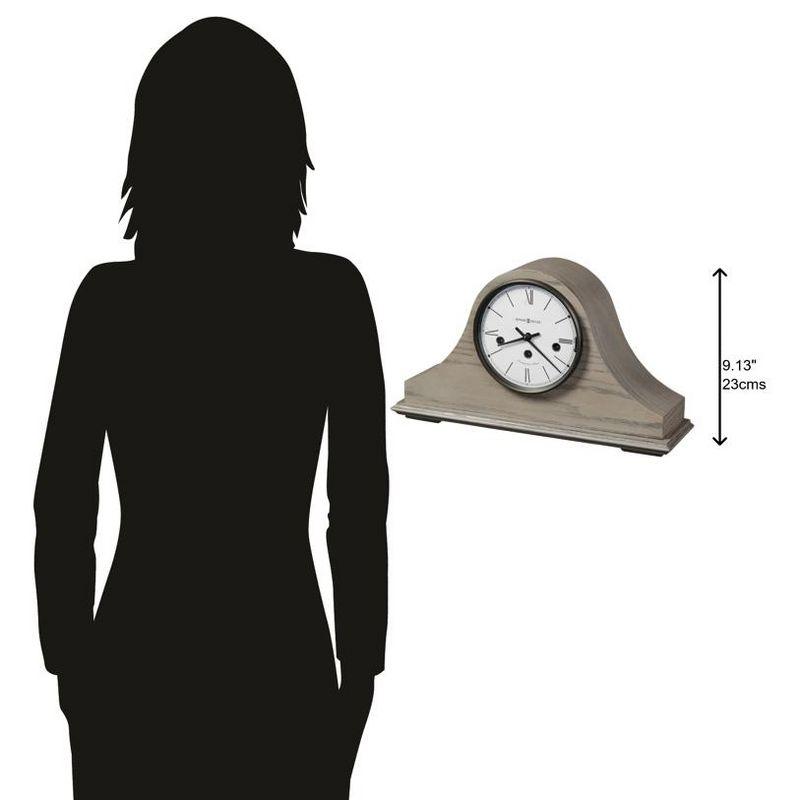 Howard Miller® Lakeside Modern & Contemporary Roman Numeral Oak Wood Key-Wind/Westminster Tabletop Clock in Gold
