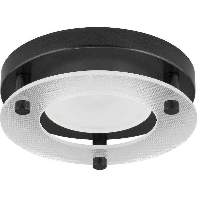 Brushed Nickel Glass LED Flush Mount Light, 6.62"