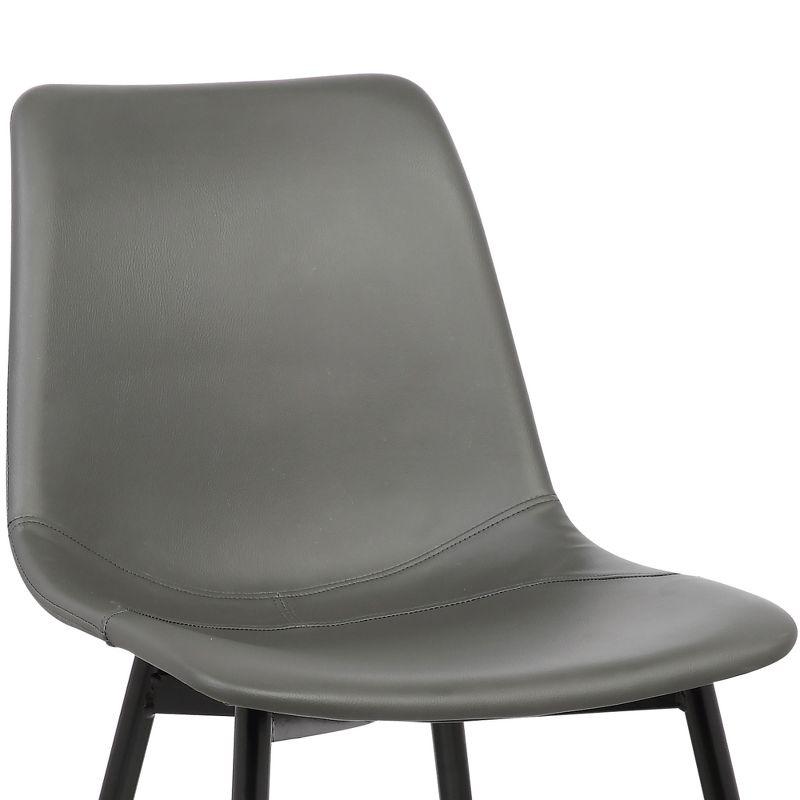 Monte Gray Faux Leather Upholstered Metal Arm Chair