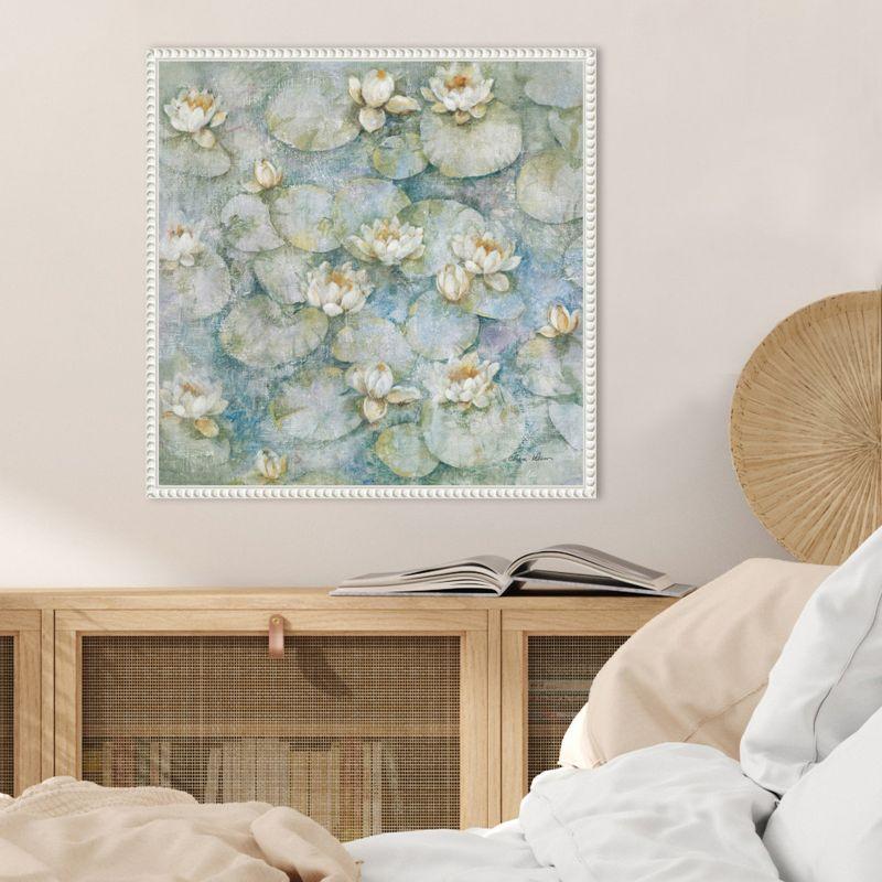 Amanti Art Water Lilies by Cheri Blum Canvas Wall Art Print Framed 22 x 22