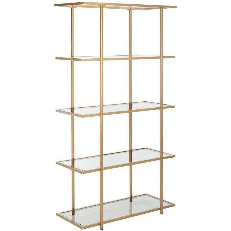 Francis 5-Tier Etagere - Gold/Tempered Glass - Safavieh.