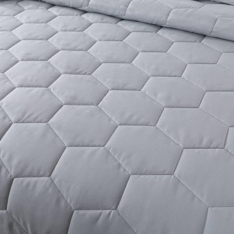 Glacier Grey Honeycomb Stitch Soft Microfiber King Blanket