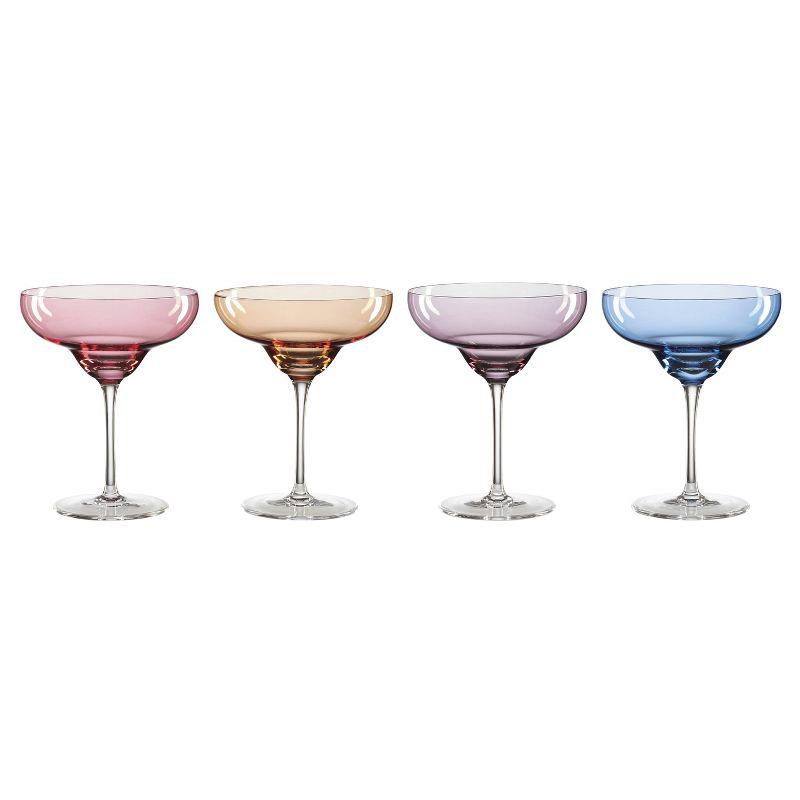 Oneida 10oz Multicolor Margarita Cocktail Glass Set, 4-Piece