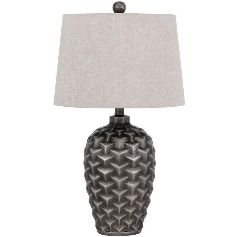Cal Lighting Dresano resin table lamp with linen hardback taper drum shade