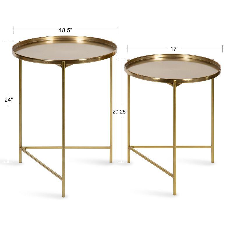 Kate and Laurel Ulani Round Metal Nesting Table, 2 Piece, Gold