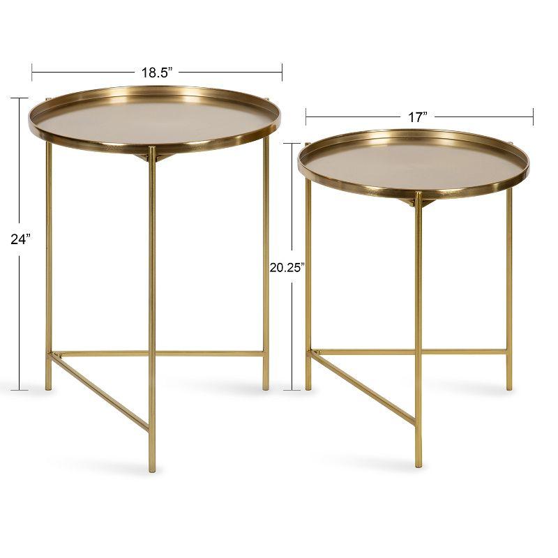 Kate and Laurel Ulani Round Metal Accent Table Set