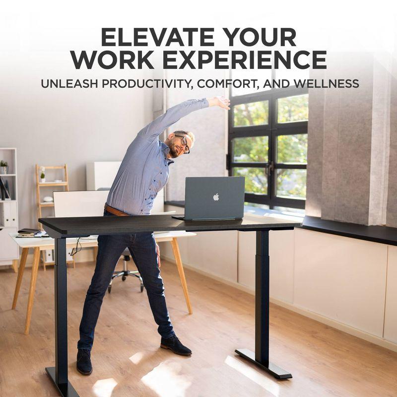 60"x30" Electric Standing Desk with Adjustability Bamboo Black - Uncaged Ergonomics