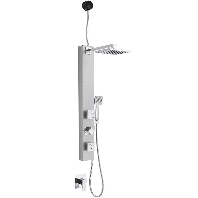 Nickel 2-Jet Shower Panel System with Adjustable Rain Shower Head