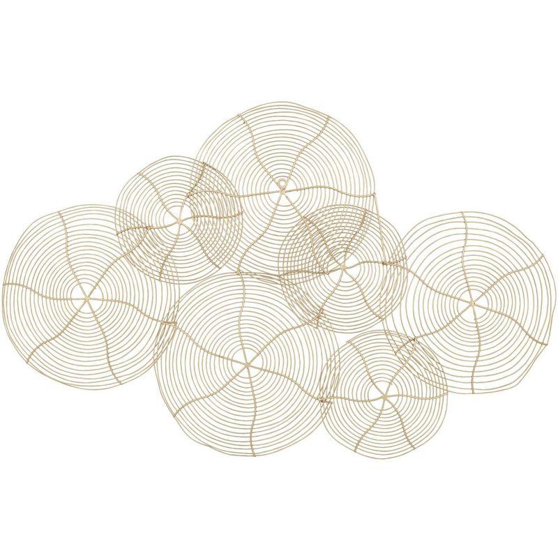 Dahlia Studios Circle Overlap 36" Wide Glossy Gold Metal Wall Art