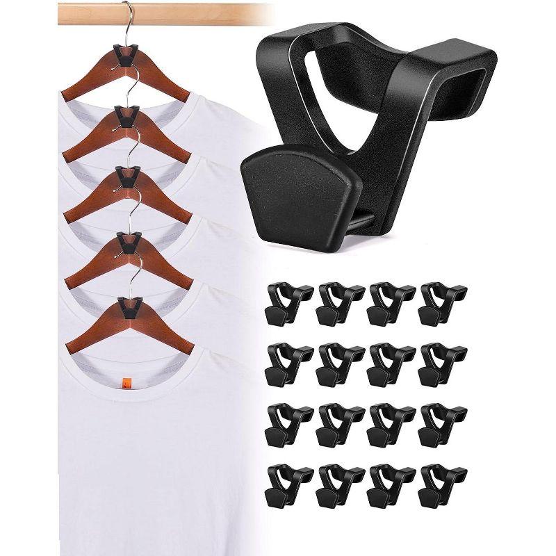 HOUSE DAY Space Saving Hanger Hooks Connector Black 60 Pack