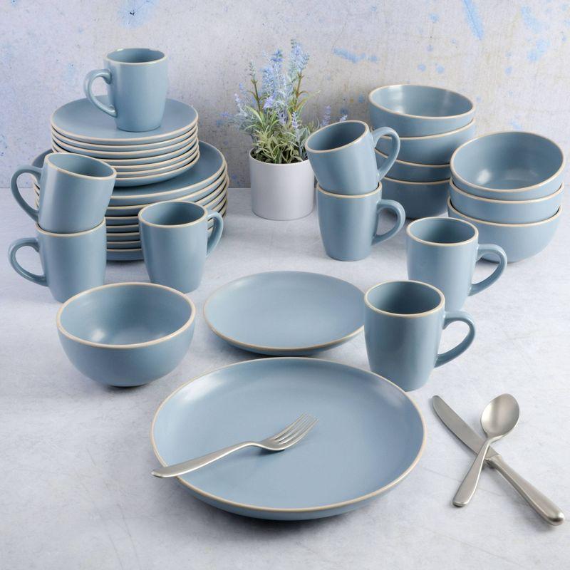 Blue Ceramic 32-Piece Dinnerware Set for 8