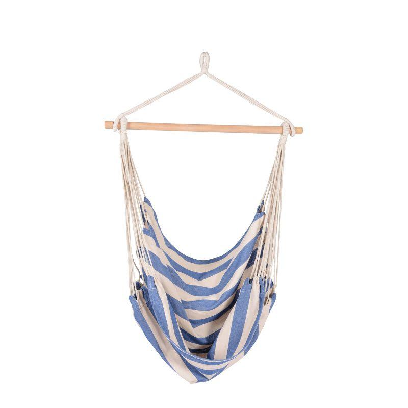 Hampton Blue and White Striped Hanging Hammock Chair