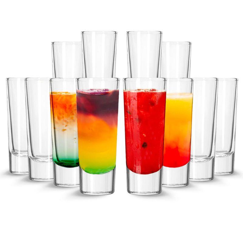 Tall Shot Glasses - 2oz - Crystal Clear Glasses - Set of 12