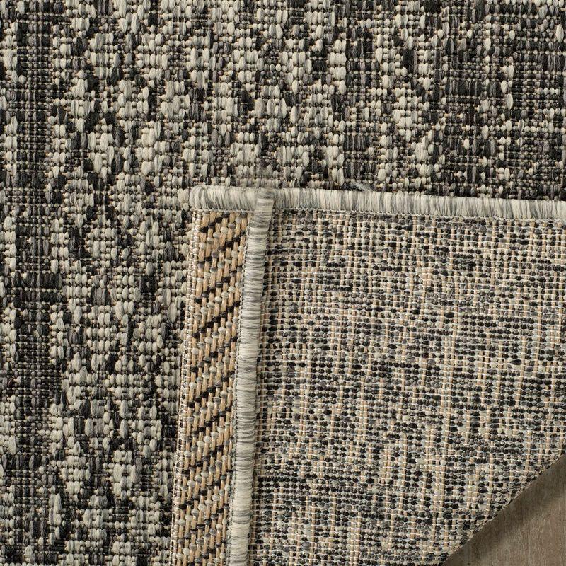 Courtyard CY8736 Power Loomed Indoor and Outdoor Area Rug - Light Grey/Black - 6'7"x6'7" - Safavieh