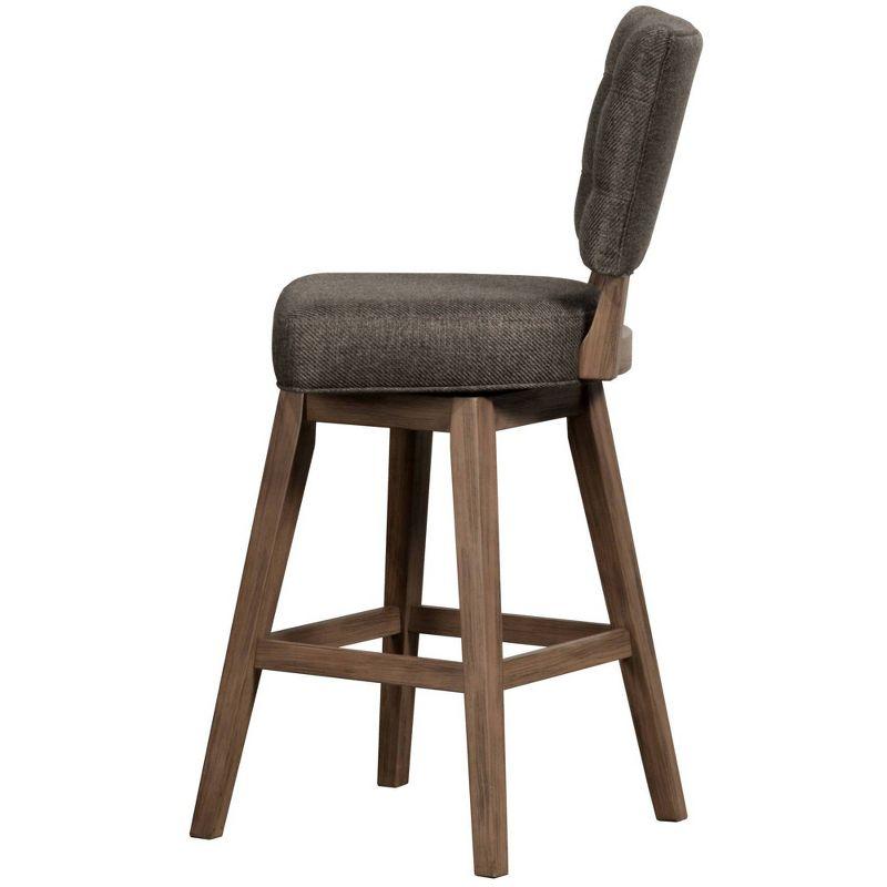 26" Lanning Swivel Counter Height Barstool Chocolate Brown - Hillsdale Furniture: Rubberwood, Tufted Back