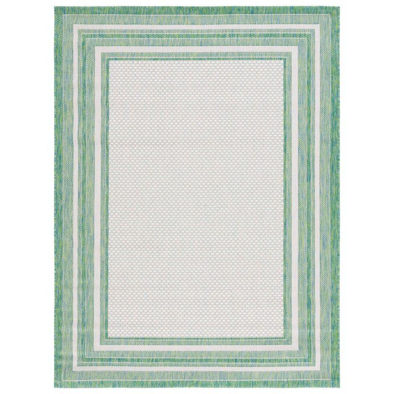 Courtyard CY8475 Power Loomed Indoor and Outdoor Area Rug - Ivory/Green - 5'3"x7'7" - Safavieh