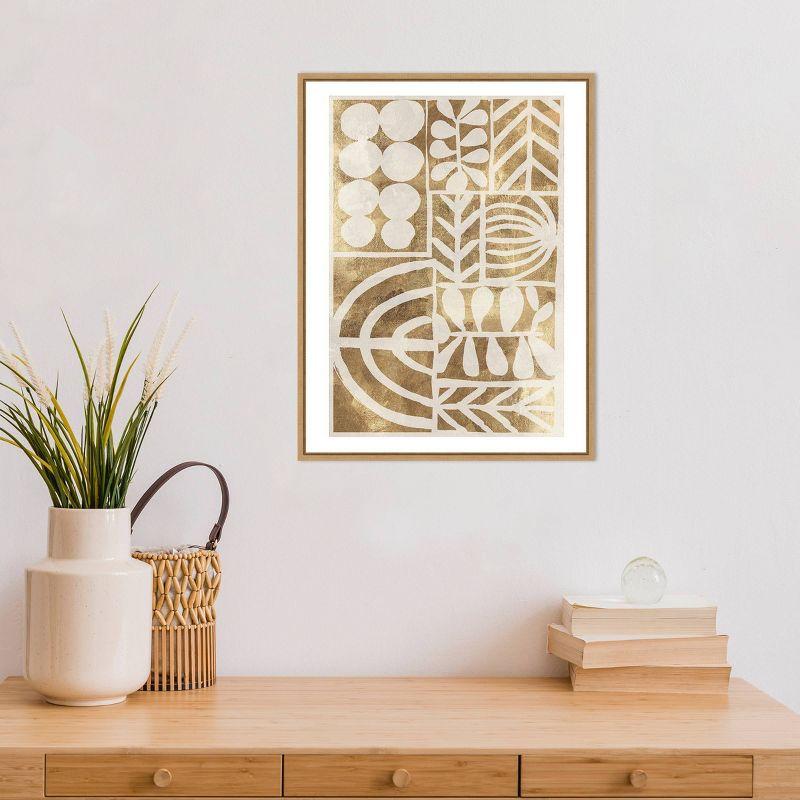 18" x 24" Botanic Print by Tom Reeves Framed Canvas Wall Art Beige - Amanti Art: Modern Lithograph, Vertical Layout, Polystyrene Frame